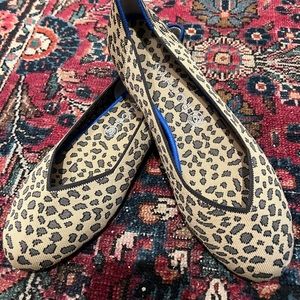 Rothy’s round toe flats leopard size 10.5